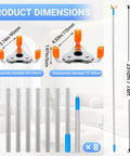 Say No To Wobbly Ladders With This Smart Smoke Detector Removal Tool Featuring An Adjustable Reach Pole Stretching Up To 10 Feet For Easy Ceiling Disassembly And Hassle Free Maintenance, showcasing product dimensions and disassembly details.
