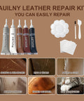 Leather Repair Kit For Furniture, Cars, Jackets, And Purses, DIY Color Match Kit To Fix Tears, Scratches, Holes, And Peeling.