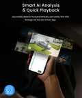 AI Motion Detection All In One Home Security System With 8 Channel DVR And 4 Weatherproof 1080p Cameras app interface on phone