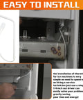 Front view of a white ice maker bin thermistor sensor with connector, compatible with Whirlpool ice makers; 1-pack