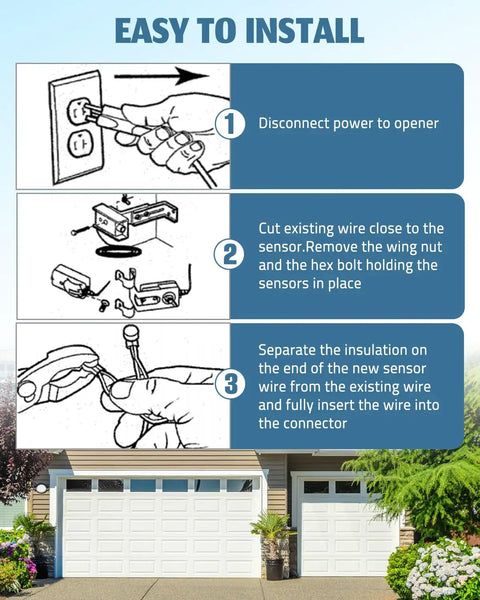 Garage Door Safety Sensor For LiftMaster And Chamberlain Openers Beam Eyes Replacement No Bracket Included DIY Friendly