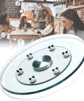 Clear Round Glass Lazy Susan Turntable For Dining Table With 360 Degree Swivel Easy Spin Smooth Quiet Rotation Serving Tray