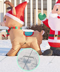 Inflatable Santa and reindeer secured with Heavy Duty 12 Inch Landscape Staples U Shaped Ground Stakes Galvanized 8 Gauge Steel