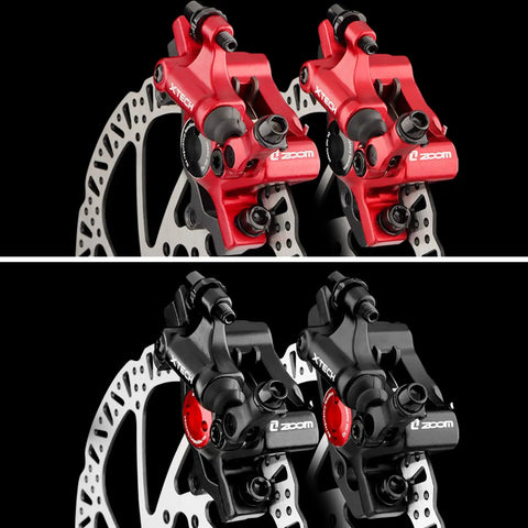 HB 100 Hydraulic Disc Brake Calipers Front And Rear Set For Mountain, Road And E-Bike, Red and Black Options