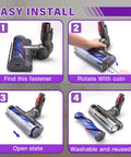 Quick Release Vacuum Head Replacement For V7 V8 V10 V11 V15 Cordless Vacuum Cleaners easy installation guide image