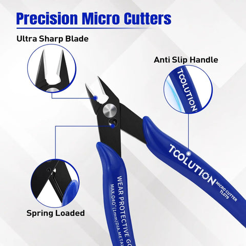 Micro Flush Cutters 5 Pack Small Wire Cutters Snips Pliers Nippers Side Cutter Diagonal Cutting For Zip Ties Craft Electronics