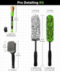 4 Piece Car Wheel Cleaning Kit With 360 Degree Bendable Wheel Brush, Premium Boar Hair Detailing Brush, Microfiber Rim Brush And Tire Brush For Scratch Free, Deep Clean Of Wheels And Tires At Home.