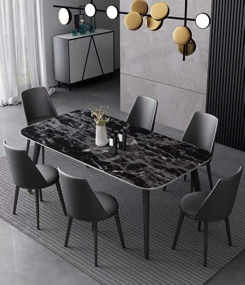 Dining room with black marble peel and stick wallpaper for countertops and backsplashes self adhesive vinyl wrap removable shelf liner