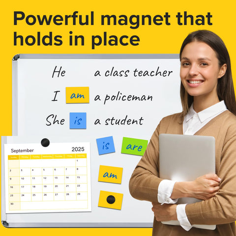 Sticky Magnetic Dots 45 Pack With Adhesive Backing For Fridge Whiteboard Office Crafts School Projects No Fuss Easy Peel And Stick Magnets For Photos Lists And Labels Great For Photos And To Do Lists At Home Or In The Office used on whiteboard with calendar and notes