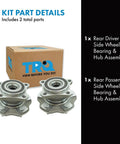 Rear Wheel Bearing And Hub Assembly Set For 2010-2015 Lexus RX 350, 2016-2022 Toyota Highlander, And 2021-2023 Sienna AWD - 2 Piece Kit shown with packaging