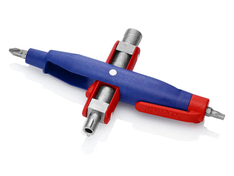 Pen Style Control Cabinet Key With Swivel Four Profile Heads, Eight And One Eighth Inch Long, for gas, water, and electricity shutoffs