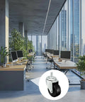 Heavy Duty Black Rubber Swivel Twin Wheel Casters With Threaded Stem Zero Grind Furniture Rollers For Cabinets Lockers And Carts Hella Smooth Rolling Day One Durability in a modern office setting.