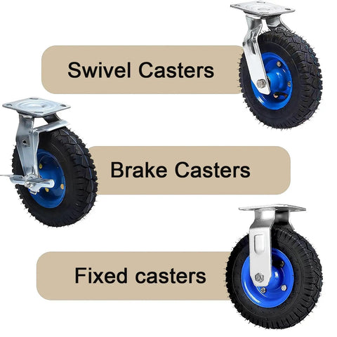 Heavy Duty Caster Wheels With Brakes Top Plate Swivel Castors For Furniture And Workbenches Trolleys And Carts Rolling Plate Castors