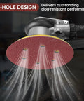 6-hole sanding disc with dust extraction, part of 110 Pcs 6 Inch Round Hook And Loop Sanding Discs Set With 6 Hole Design Grits 60 80 120 240 400