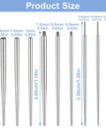 Pro Gear Ball Grabber Tool Kit For Piercing Tapers And Flat Back Jewelry Changes product size guide with insertion tapers displayed