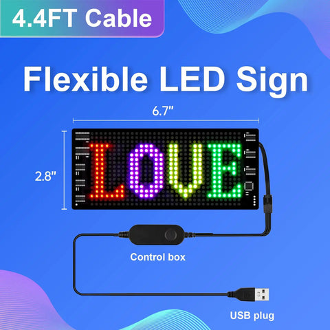 Flexible LED sign with 'LOVE', USB powered, control box, 32.8ft USB Powered LED Light Strips With 16 Million Colors, Music Mode