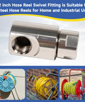 Half Inch Hose Reel Swivel With Grease Zerk Fitting, Pro Grade Heavy Duty 90 Degree Inlet Outlet One Half Inch, in steel
