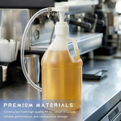 Grease Monkey Go To Fluid Pump For Standard Quart Bottles 4 Cc Per Stroke Transmission Fluid Extractor with clear hose and PP handle.