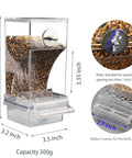 Two Pack Automatic No Mess Bird Cage Feeder Set With Clear Acrylic Food Tray And Blue Water Dispenser For Parrots, 7.5x3.5 inch feeder.