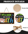 Its A Good Day To Do Math Front Door Sign Blackboard Pencil Ruler Wood Hanger for School Classroom Porch Decor with HD printing.