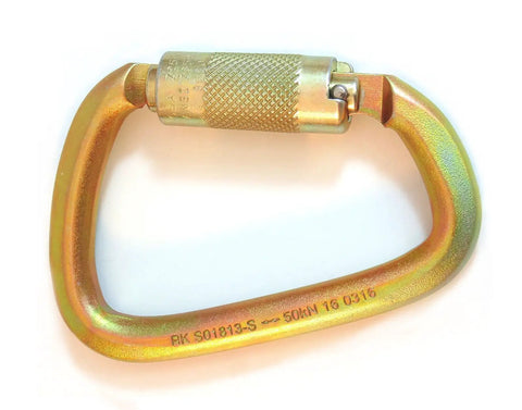 Stainless Steel Carabiner 50 kN Rated Heavy Duty Locking Carabiner With Auto Twist Gate And One Inch Opening ANSI CSA EN 362 Certified