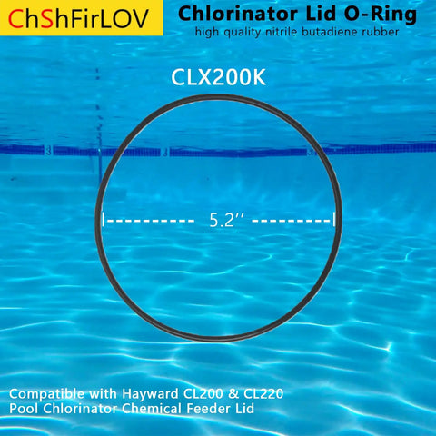 O-Ring Replacement Seal For CL200 CL220 Pool Chlorinator Lid 5 1/8 In ID X 5 1/2 In OD 2-Pack Plug-And-Play Easy Install No Tools Required Fits Replacement Parts, black nitrile rubber O-ring for CLX200K