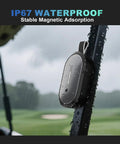 Wireless Portable Bluetooth Speaker With Deep Bass And Pro Sound IP67 Waterproof 24 Hour Playtime Magnetic Clip On Hang Design Rugged Outdoor Companion For Golf Carts And Indoor Use mounted on wet railing