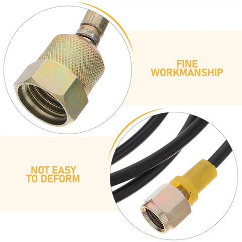 Heavy Duty Hydraulic Pressure Test Hose With Integrated Leakproof Gauge And Commercial Steel Reinforced Fittings For Durability And Quick Tool Free Job Site Hook Up