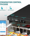 Dude Ready 12 Volt Pull Out Refrigerator 33 Quart App Controlled Portable Car Fridge Freezer showing control panel with app access.