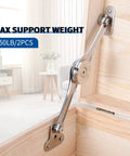 Beefy Lid Stay Hinges For Toy Boxes And Chests, Heavy Duty Soft Close Lid Support, 50Lb Pair on a wooden chest in a room setting.
