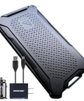 Dark Energy Poseidon Pro Indestructible Portable Charger 10,000 mAh Black With USB A And USB C Connectors, Armorflex