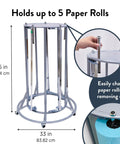 5 Roll Paper Dispenser And Cutter For Classrooms With Mobile Storage Safe Teacher Friendly Cutting System, metal frame, holds up to 5 rolls.