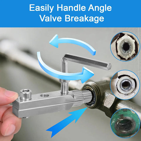 Easy Out Stripped Screw Extractor Set For One Half Inch To One Inch Damaged Screws Bolts And Broken Pipes in use on valve