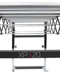 Laguna Xp 20 Inch Heavy Duty Flexible Roller Conveyor Table With Four Inch Locking Casters For Superior Stability And Easier Material Handling To Fit Most Bandsaws Smoothly, showing the frame and rollers.