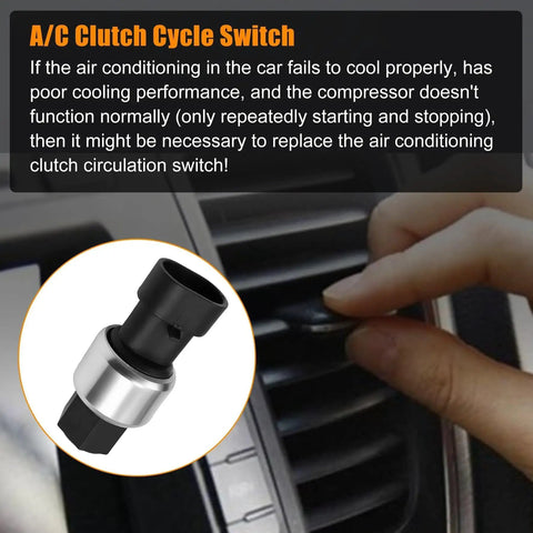 AC Clutch Cycle Switch Sensor Replacement For GM Vehicles Fits Chevy Silverado Tahoe Suburban Express GMC Safari Savana Yukon Easy Install Plug And Play Includes 1132749 15144494 15035084 89040362 Air Conditioner Pressure Sensor Switch
