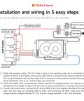 Wiring diagram for Smart BMS Monitor For 12V Lithium Cells Packed With 100 Amp Rating showing connection instructions.