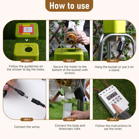 Auto Chicken Feeder With Timer And High Power Motor For Ducks, Geese, Poultry. Smart Gravity Bird Feeding System Works With Bucket For Easy Farm Use. Reliable Automatic Feeding Solution. Durable Design Keeps Feed Fresh. Perfect Backyard Coop Accessory