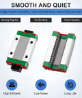 350mm MGN9 Linear Rail Guide With MGN9H Carriage Block for DIY 3D Printer, showing smooth sliding components