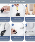 Installation steps for Rock Solid White Square Toilet Seat With Swift Soft Close Action And No Fuss Quick Release Hinges for easy fitting.