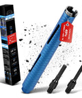 One And Three Eighths Inch Diamond Core Drill Bit With Eleven Inch Depth, Heavy Duty, Forty Five Percent Cobalt HRC Seventy Dry Core Bit, SDS Plus Hex Adapter, Five Eighths Eleven Thread, Laser Welded Segments For Concrete Masonry Brick Mortar image of drill bit with packaging and adapters.
