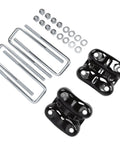 Rear Axle U Bolts And Plates Kit For Blazer 1992 To 2000 Heavy Duty Suspension Replacement With 8.75 Inch Metal U Bolts Leaf Spring Plates Fits C1500 K1500 1500 Series, black plates and hardware