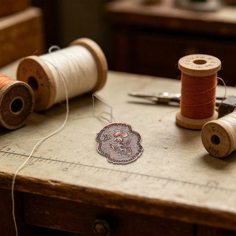 No Fuss Magnetic Needle Threader Tool For Sewing Machines And Hand Stitching Easy Threading In Any Lighting Portable Embroidery and garment repair aid, bronze alloy
