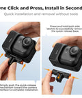 Person installing Magnetic Quick Release Mount For Insta360 Go Ultra With 1/4 Inch Screw Hole And Foldable Connector Expansion Base Stand