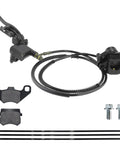 PRO BAT front hydraulic brake kit with lever, master cylinder, caliper, two brake pads, two bolts, zip ties (black)