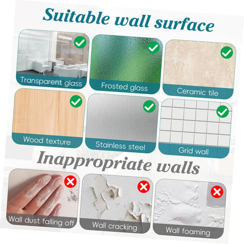 Image of suitable and inappropriate wall surfaces for Heavy Duty 28 Slot Guest Room Key And Badge Organizer Rack.
