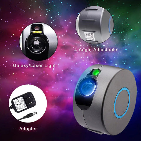 Lit Night Light Star Projector Galaxy Projector With Remote Control Nebula Cloud And Star Light Show features, adapter, and adjustment