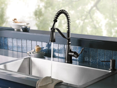 Matte Black Modern Deck Mounted Kitchen Soap Dispenser With An 18 Ounce Refillable Bottle Above The Sink Ideal For Soap