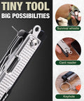 EDC 12 In 1 Multitool for Outdoors and Adventure Built Tough with survival whistle, card reader, keyhole attachments
