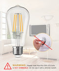 Vintage Edison Style LED Bulbs That Give Off A Retro Vibe Non Dimmable 6W 60W Equivalent 2700K Warm White ST58 indoors