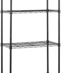 Four-Shelf Steel Wire Garage Storage Shelves Heavy Duty With Adjustable Metal Unit, black steel wire rack for garage tools and supplies